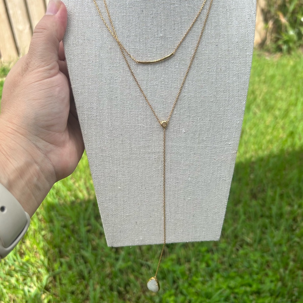 Two Layer Delicate Stone necklace
